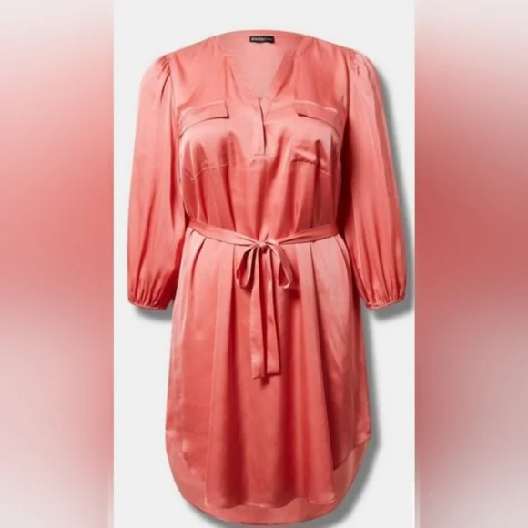 Large / 12 TORRID Studio Dress Midi, Belted - Picture 5 of 9